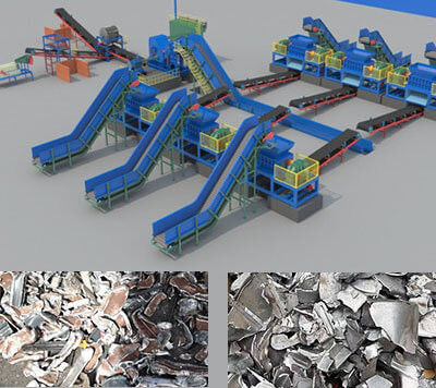 Entretien sur le terrain Déchets d'acier Voiture Déchets de métaux Déchiqueteurs Machines de recyclage de broyeur à marteaux