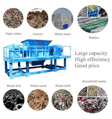Déchiqueteuse de type 800 pour les déchets de caoutchouc, de plastique, de carton, de déchets métalliques, de pneus, de poubelles et de fûts