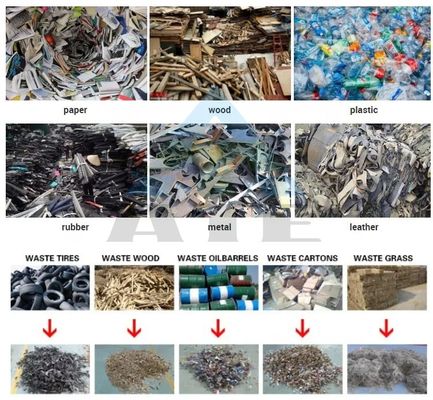 Déchiqueteuse de type 800 pour les déchets de caoutchouc, de plastique, de carton, de déchets métalliques, de pneus, de poubelles et de fûts