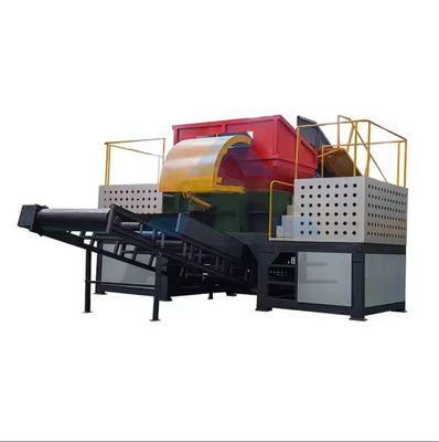 Déchiqueteuse automatique à double arbre pour le recyclage des déchets de papier, pneus et films de voiture