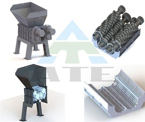 Déchiqueteuse polyvalente à quatre arbres pour le recyclage du bois métallique et du plastique dans diverses industries
