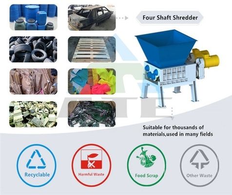 800 Modèle quatre arbres Pneus caoutchouc bois machine de recyclage fonctionnel déchets plastique concasseur