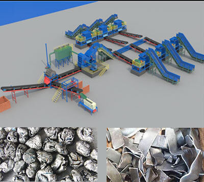 Machine de concassage de déchets métalliques en aluminium avec concasseur en plastique