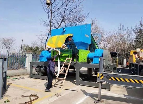 Déchiqueteuse à double arbre pour déchets Fer Aluminium Métal Plastique Multifonctionnel