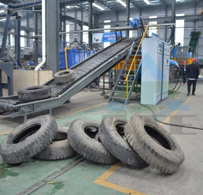 Équipement de recyclage de pneus de camions personnalisable à haute productivité avec déchiqueteuse de pneus en caoutchouc