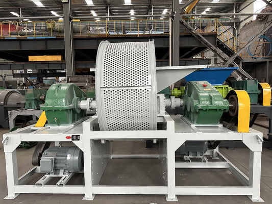 Machine de recyclage de pneus, déchiqueteuse en plastique à double arbre pour système de gestion des déchets