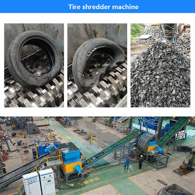 Recyclage des déchets de pneus à haut niveau avec une machine et un convoyeur de déchiquetage de pneus en caoutchouc