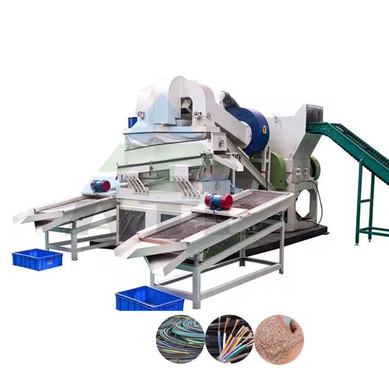 300-500 kg/h Capacité de compteur de riz en cuivre sec Machine pour granulateur de câble à déchets amélioré