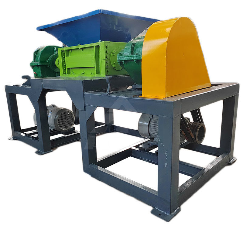 Machine à déchiqueter à double arbre pour les déchets métalliques en plastique Carton de bois Aluminium de cuivre