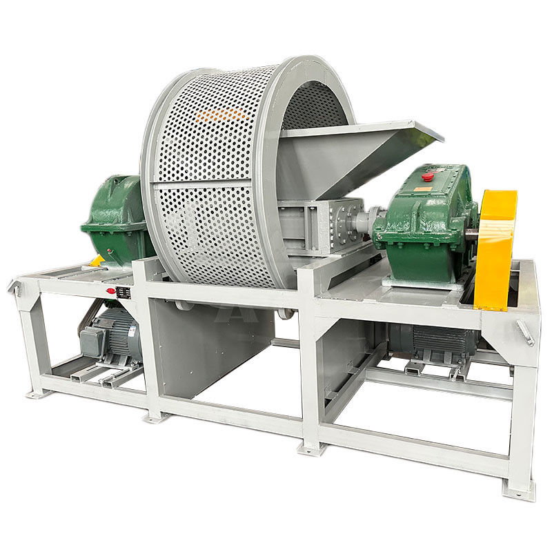 1-10 cm produit final déchiqueteuse industrielle à double arbre pour le recyclage des pneus en plastique