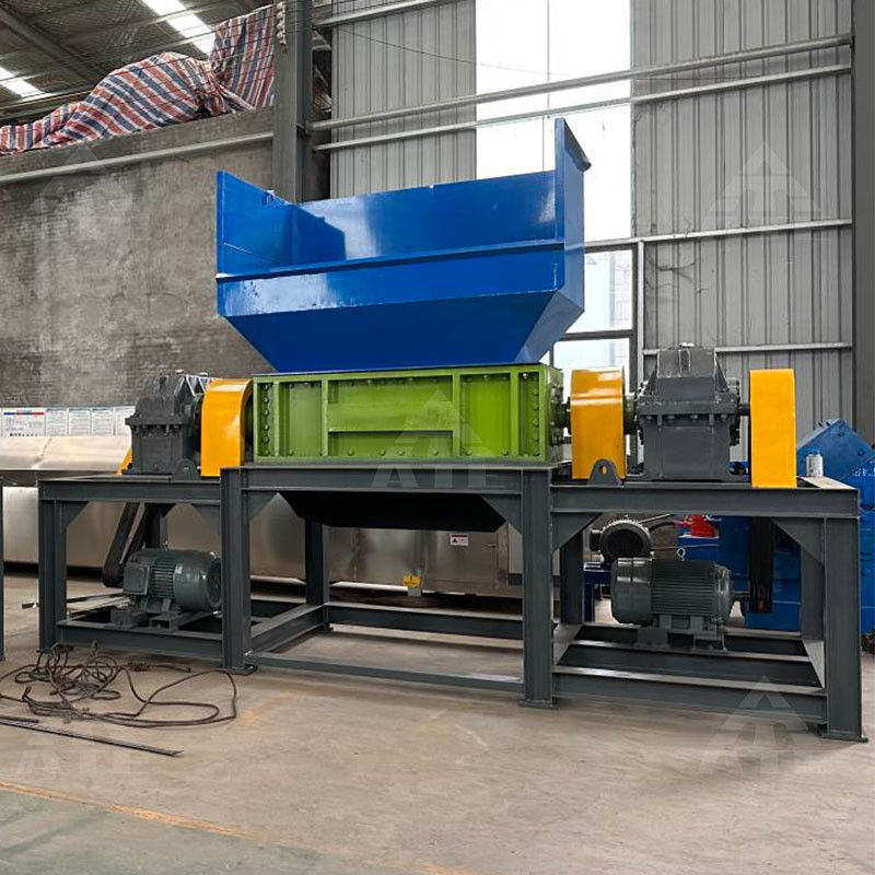 Longue durée de vie Déchiqueteur à double arbre pour déchets métalliques plastiques en bois, verre et bouteille
